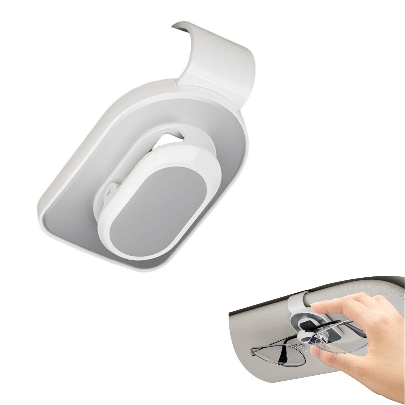 レクサスISGSE20GSE25GSE212005年9月〜2013年4月モデル専用 サングラスホルダー 取り付け簡単 チケット カード収納 カー用品 車載収納用 便利グッズ カーサンバイザー 用 サングラス 内装パーツ(銀 白)