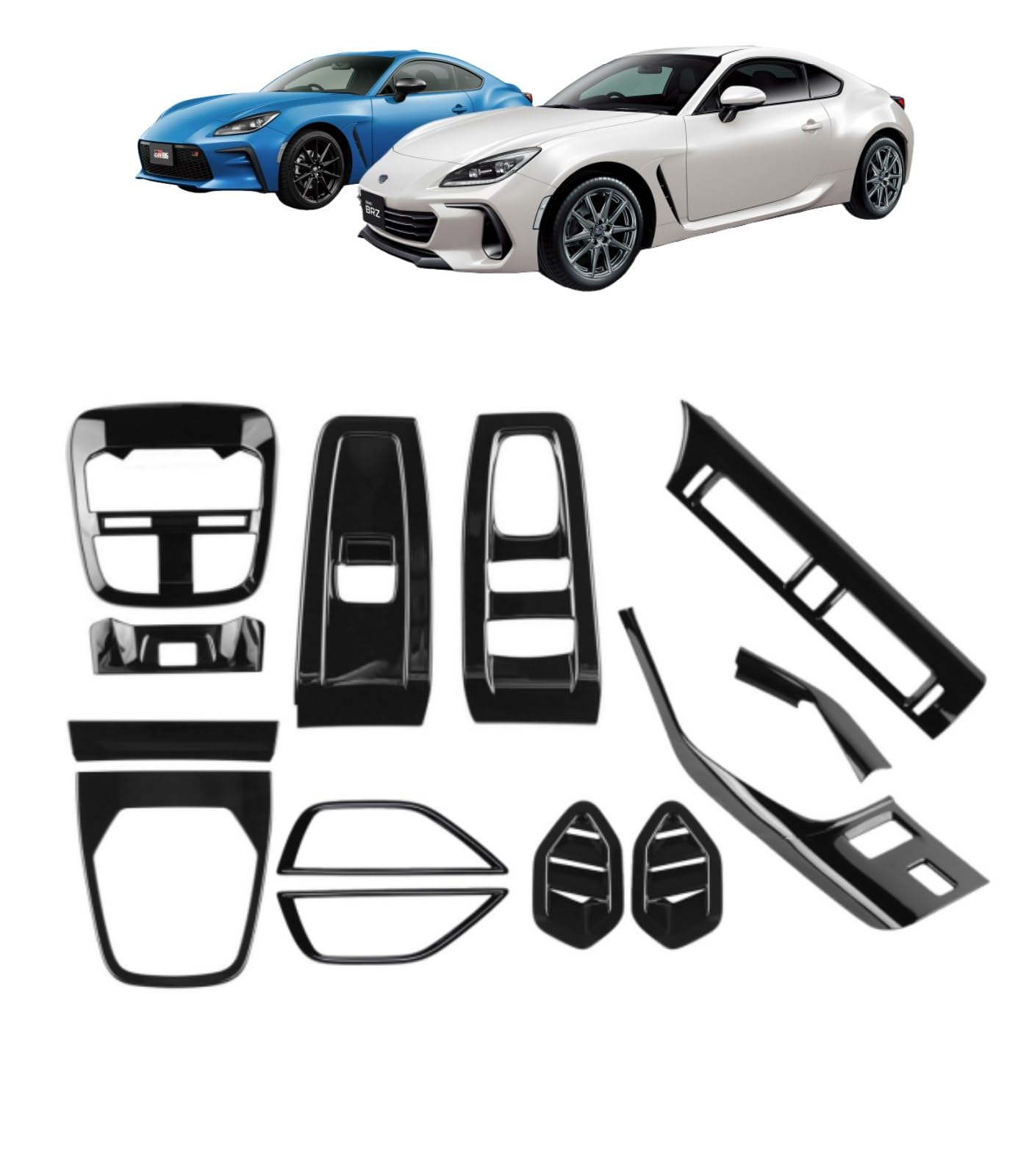 FOR BRZ ZD8系 GR86 ZN8系専用設計 2021年~ 内装 カスタムパーツ ルームランプパネル ドアウィンドウスイッチカバー ギアシフトフレーム エアコン吹き出し口カバー インナードアハンドルカバー ピアノブラック加工 指紋防止 取り付け簡単 インテリアパネルセット -スバル BRZ