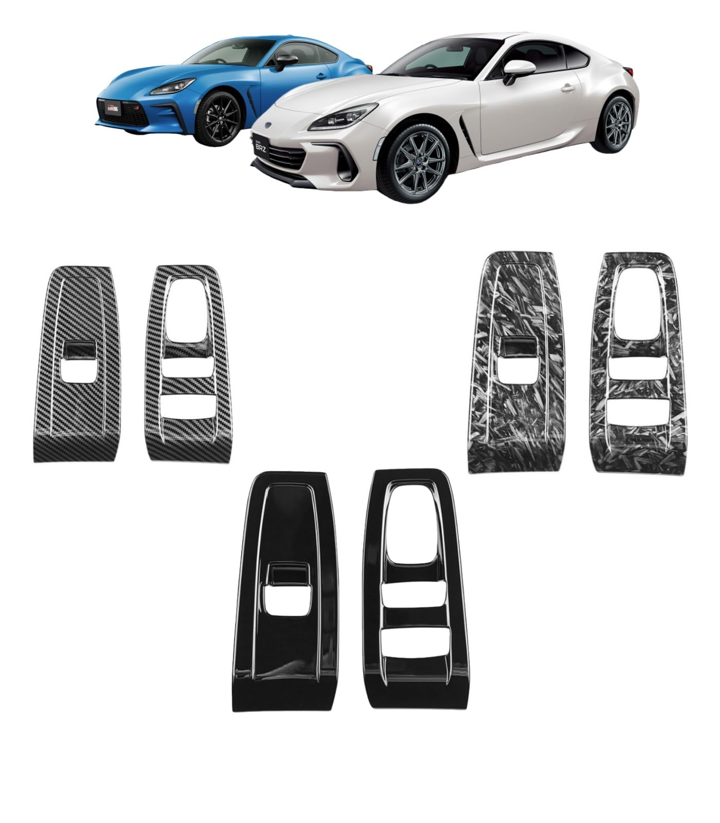 FOR BRZ ZD8系 GR86 ZN8系専用設計 2021年~ 内装 カスタムパーツ アクセサリー ドア ウィンドウ リフト スイッチ パネル 窓 ボタン フレーム カバー スバル BRZ ZD8系 /GR86 ZN8系 専用設計(カーボンファイバー調) [並行輸入品]