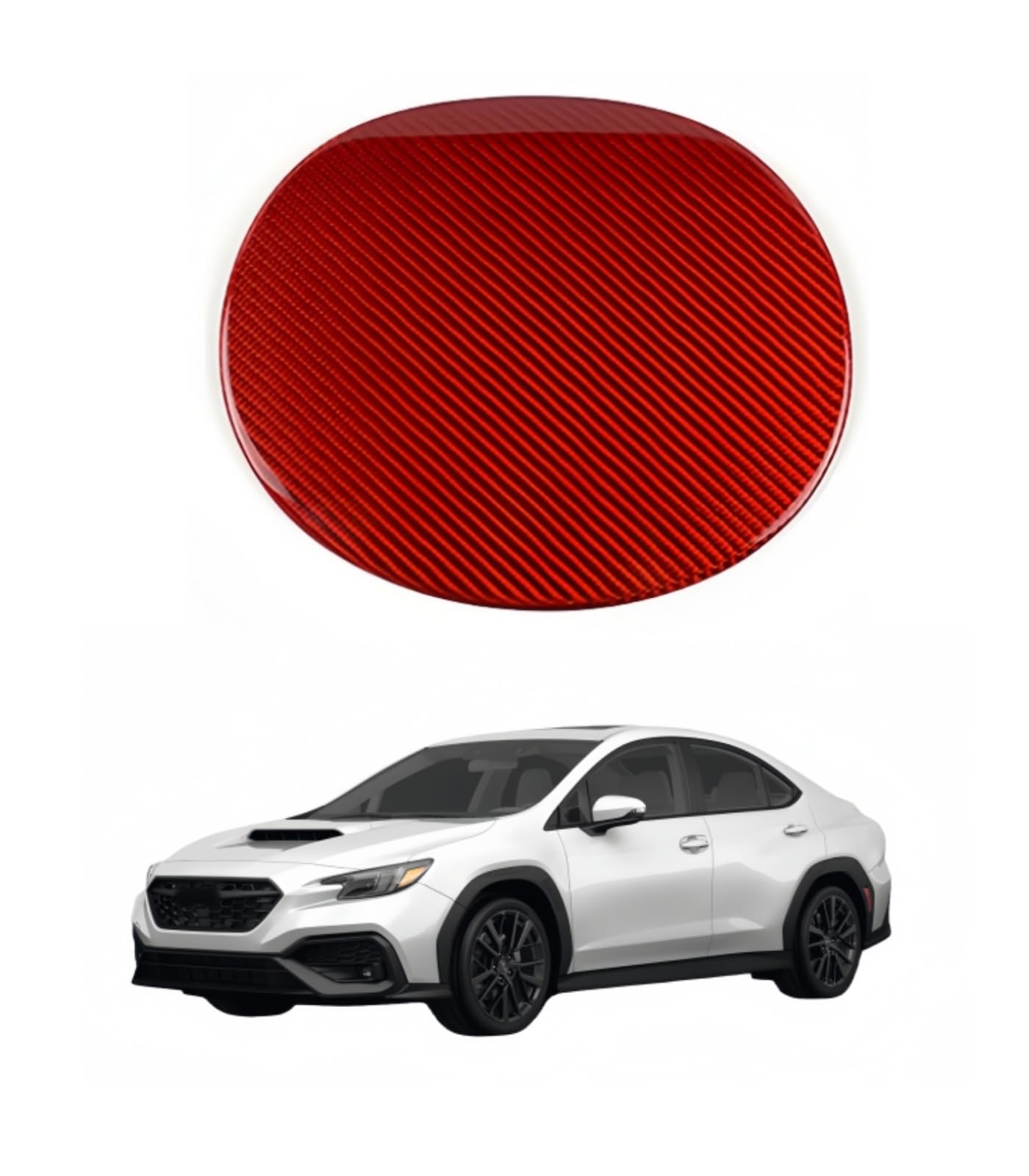 ガソリンタンクカバー スバル WRX 2代目 2022-2025 適用 カスタム アクセサリー プロテクター 燃料油トップキャップケースガード FOR WRX VB系/WRX STI/レヴォーグ 専用設計 リアルハード カーボンファイバー製 (レッド) [並行輸入品]