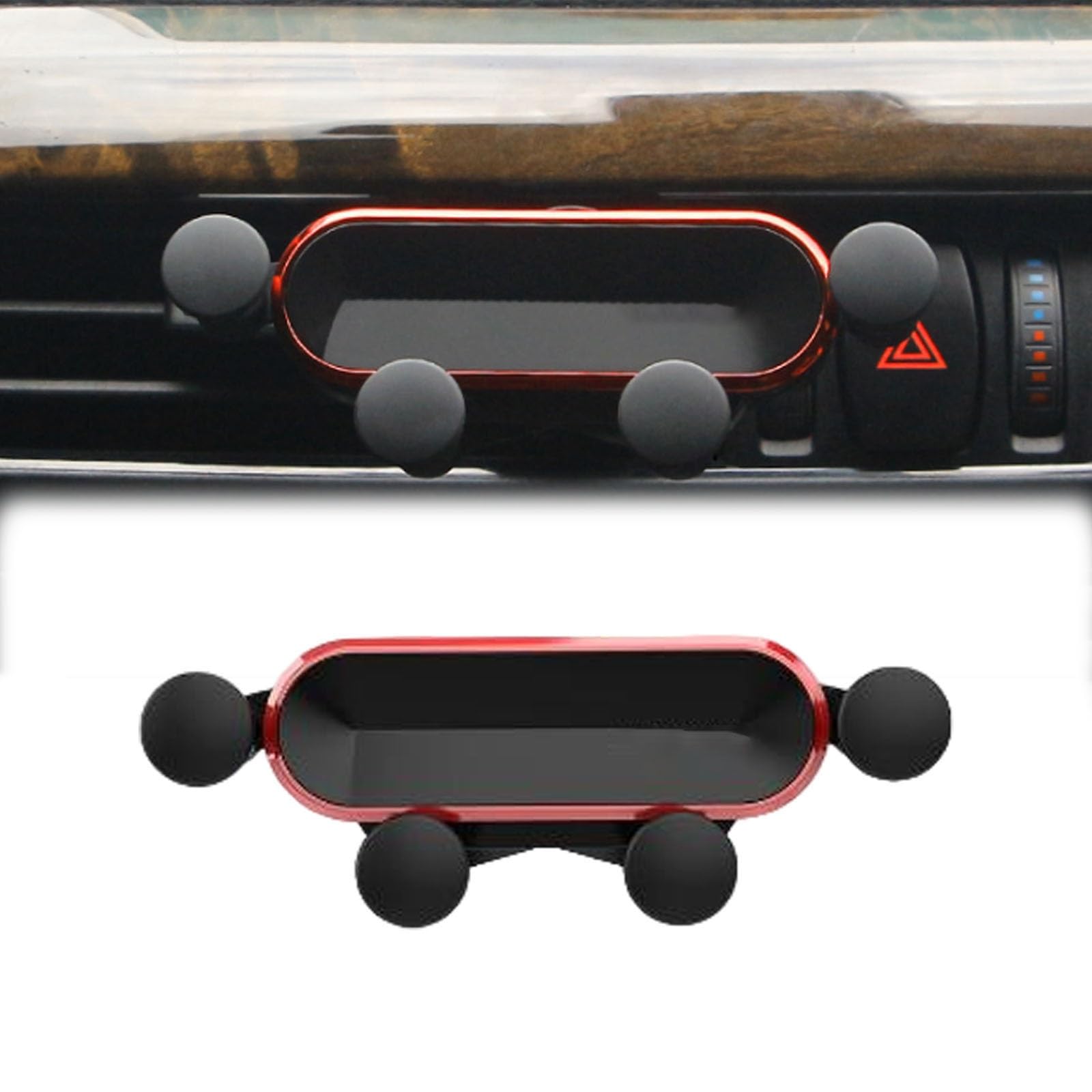 に適用 ダイハツウェイクLA700S/LA710S型平成26年11月-令和4年9月 スマホホルダー 車 内装パーツ 安定性 自由調節 360度回転 片手操作 取り外し可能 カー用品 自動開閉 携帯ホルダー カウンタートップ 工アコン吹き出し口 簡単なインストール(赤)