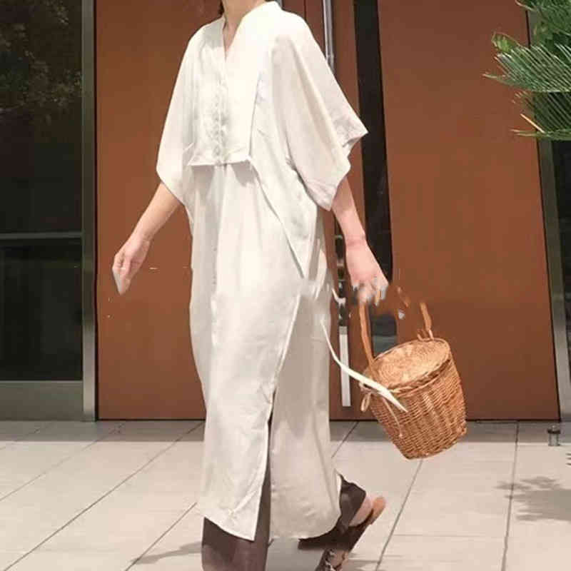 THOM WILLS ワンピース シャツワンピース 夏 半袖 レディース きれいめ ロングワンピース 体型カバー 可愛い 8色 韓国 春夏 大きいサイズ シンプル ナチュラル カフタンワンピース らくちん