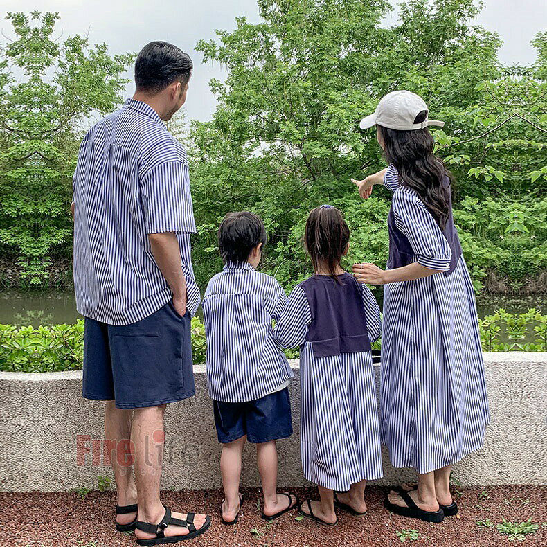 親子 ペアルック 親子でお揃い リンクコーデ ネイビー 家族お揃い 親子セット 半袖...