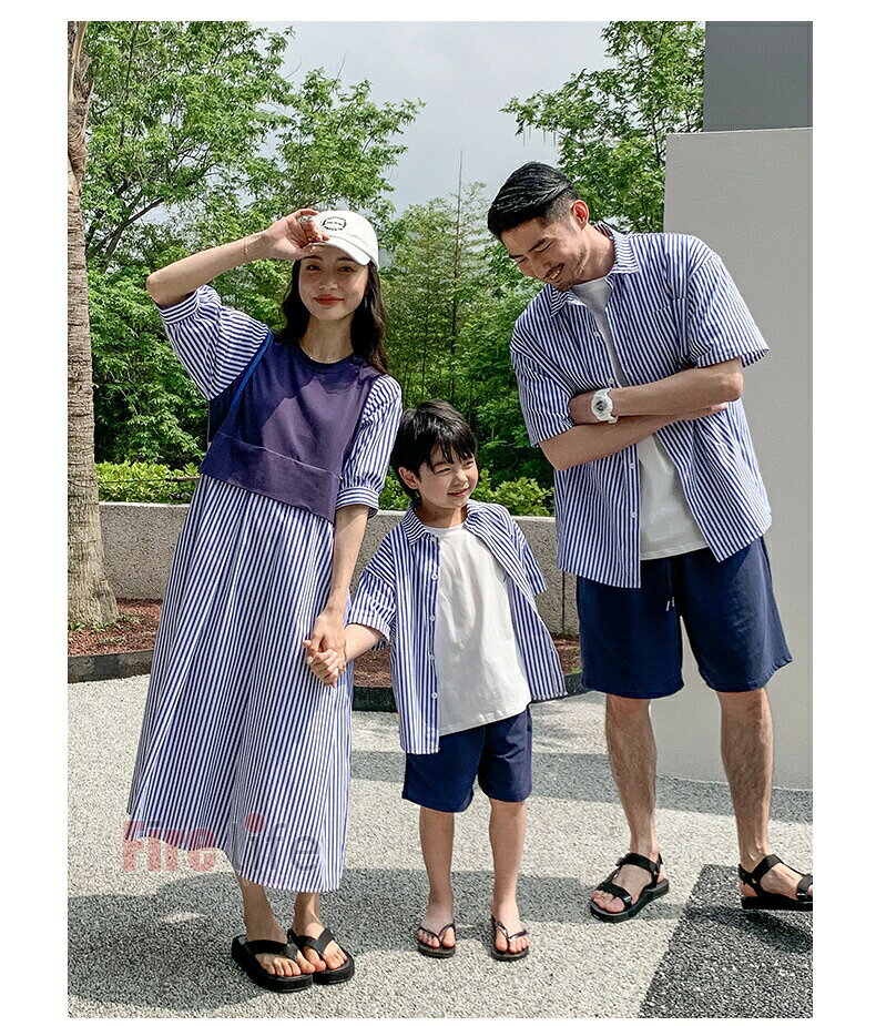 親子 ペアルック 親子でお揃い リンクコーデ ネイビー 家族お揃い 親子セット 半袖...