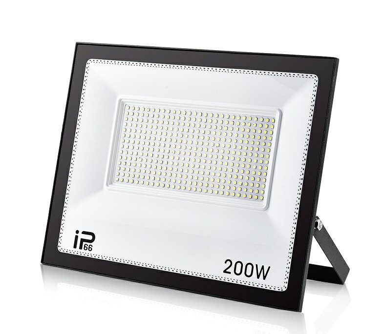 商品情報【規格】「薄型LED投光器」 チップ：SMD チップを採用、広角照射：120°、光束：26000ルーメン(2600w相当) 、色温度6500K（昼光色） 、接続線：1.8メートル°、電圧：100-110V 　防塵防水：IP66、 放熱設計：6063型アルミ材質と櫛形ヒートシンク 、定格周波数：50/60Hz、寿命：約8万時間【より安全・TVS保護装置内蔵】】TVSというのはサージインピーダンスです。雷または異常に大きいスイッチングから発生するサージ電圧により、電源や相互接続線が高エネルギーの外乱を受けたとき、機器類の機能障害の発生を防止します。建築現場の作業灯としてもオススメです。【強化材質・長寿命】：照射面に強化ガラスを使用し、長期間で使用でもクリアな光を照射し、寿命は水銀灯の四倍以上で遥かに長寿命です。点灯消灯を繰り返しても寿命に影響なし、氷点下の状況下でも発光効率が低下しなく、本体に水銀がないんですから、廃棄処理も楽で一般廃棄物として処分可能！【IP66防塵防水】発光板に業界先端の鱗型を採用して、より明るくて均一な光線を照射します。内部のコーキングを強化しIP66相当の防塵・防水性能を保証、雨の当たる屋外や粉塵の多い環境でご使用頂けます。【保証と安心サポート】日本正規保証付きます。不具合、満足できない、返金したい、使い方分からない等々　何でも気軽にご連絡ください。全て対応できます。例え、地面に落ちて壊れてとしてもちょんと対応致します。200W IP66防水 LED 投光器 作業灯26000LM 2600W相当 フラッドライト 省エネ 高輝度 アース付きプラグ PSE適合 1.8Mコード ワークライト 駐車場灯 看板灯 工場 倉庫照明 体育館 ガレージライト 街路灯 昼光色 屋内 屋外兼用 (1台) 200W IP66防水 LED 投光器 作業灯26000LM 2600W相当 フラッドライト 省エネ 高輝度 アース付きプラグ PSE適合 1.8Mコード ワークライト 駐車場灯 看板灯 工場 倉庫照明 5