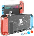 Switch カバー HEYSTOP ニンテンドースイッチ カバー キラキラ スイッチ専用 スイッチ カバー+Switchガラスフィルム1枚+親指キャップ4枚 ドック対応 超薄型 着脱簡単 耐衝撃 指紋防止 高透過率 高感度 キズ防止 分体式(2)