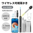 【電波法認証済み】耳かき カメラ ワイヤレス イヤースコープ 600万高画素 3.5mm 極細レンズ 左右反転機能 録画 写真 Type-C充電 WIFI接続 ...