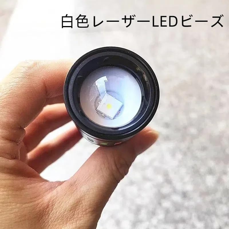 【2025最新の強化版 LED懐中電灯】 夜光 ライト ハンドヘルドトーチ ledライト 白色と赤色COB作業灯/ 6モード調光/最大照射距離500m/ 大容量電池 実用点灯最大16時間/Type-C充電式/電池式スマート急速放熱 可変ズーム アルミ合金製小型耐衝撃トーチ lifepassion2024-10000289 次世代製作所 サンプル画像3