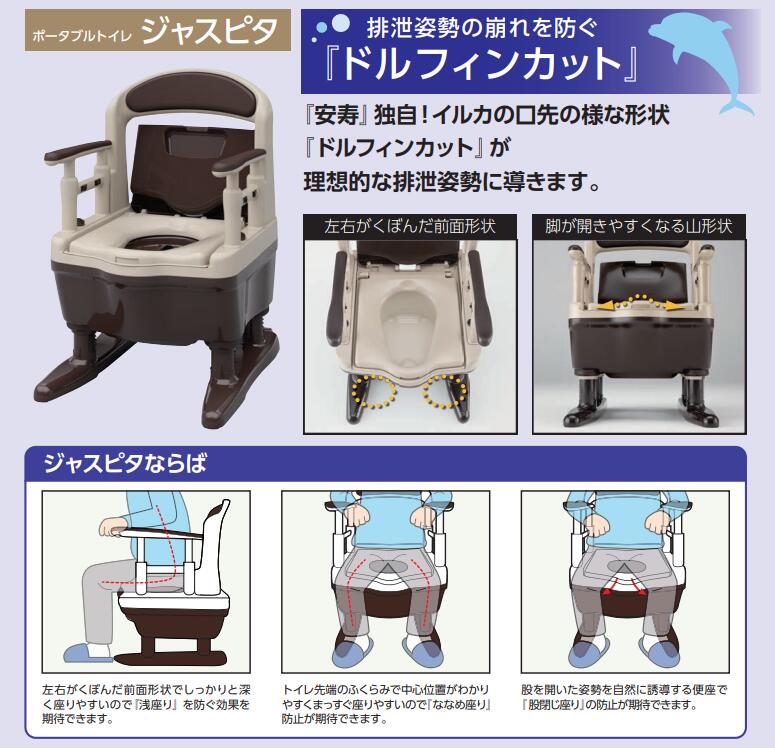消臭シート1ヶ月分プレゼント！ 【ポータブルトイレ ジャスピタ 標準便座】簡易トイレ 簡単トイレ ポータブル 排泄 消臭 非常用 介助 高齢者 防災 災害 抗菌加工福祉 介護用品 lifeplanning-10001320 やさか介護センター サンプル画像3