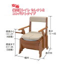 【 安寿 家具調トイレ セレクトR コンパクト アロン化成】 ポータブルトイレ 家具調 介護用品 福祉用具 介護 在宅介護 施設 高さ調節 簡易トイレ 簡易設置 簡易 簡単 防災 トイレ 腰掛便座 非常用 洋式 洋式トイレ 暖房便座 暖房 脱臭 快適脱臭 ソフト便座 ソフト(4)