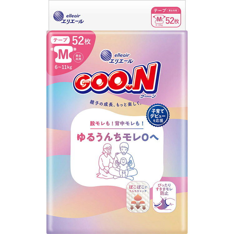 ●体重目安／6〜11kg・股モレも！背中モレも！ゆるうんちモレ0へ。・ぽこぽこでうんちキャッチ。・ぴったりすきまモレ防止。・たっぷりパワフル吸収。・装着ストレス0へ！おむつ替えらくらく装着ガイド。・おむつ替えも親子の大切な時間に。・保湿成分配合で肌にやさしい。※こちらの商品は定番在庫品ではないですが、在庫が表示される場合がございます。これはお客様からの取り寄せ依頼（有料）によるものです。お手数ですが、在庫・納期につきましては都度お問合せ下さい。【大王製紙】