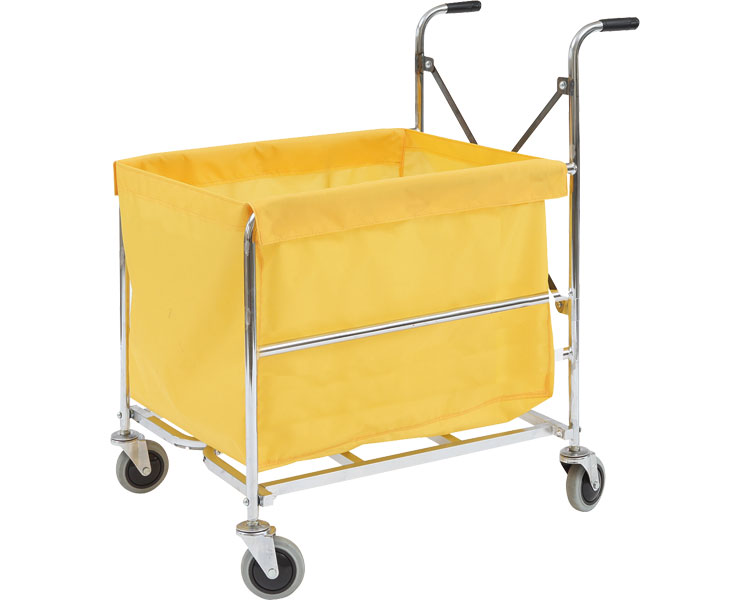 リネンカート 便利 人気 折りたたみリネンカート （幅50×奥行80×高さ88cm） X-100L 金沢車輌 │ 折り畳み カート 便利 操作簡単 ワンアクション 病院 老人ホーム デイサービス 施設 法人 備品 作業カート 静音 操作しやすい