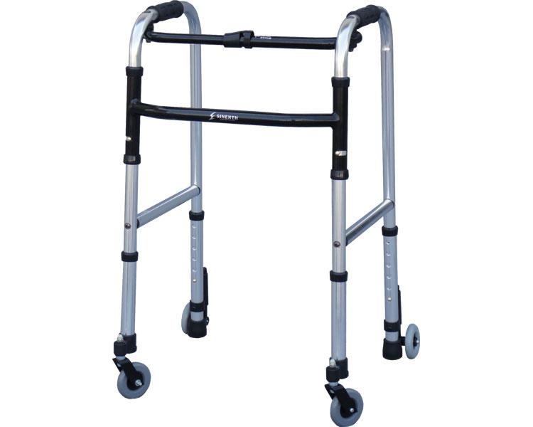 折りたたみ式歩行器 スモールタイプ / C2021S ブロンズ リハビリ 歩行補助 高齢者用 二重パイプ構造 折り畳み 介護用品 U40
