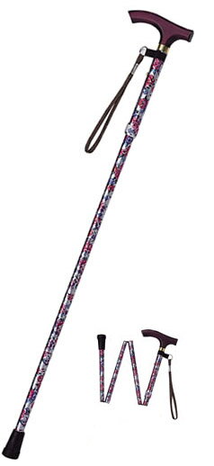 プリント柄ピッチ付　折りたたみ式杖E-268A【幸和製作所】【RCP】