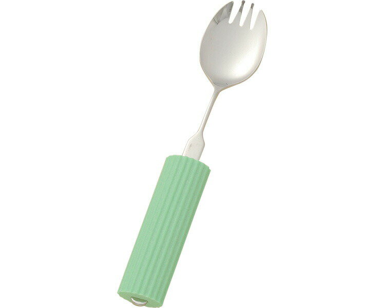 オールステンレスハンドル・シリコンスポンジ付 N-3/SS-2　スプーン・フォーク兼用大 フセ企画 │ 介護 ..