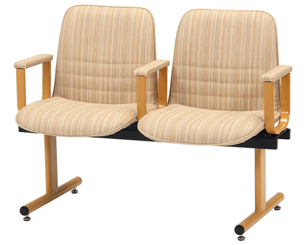 ロビー 椅子 2人掛け おしゃれ ロビーチェア 2人用背付・肘付 ML-95-2ARM 幅115×奥行54.5×高さ79cm ミ..