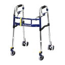 歩行器 スライドフィットEX（H-0294WT）スタンダード 前輪後輪キャスター4インチ　 ユーバ 四輪歩行器（介護用品 歩行器 介護用 介護 高齢者 室内 歩行器 シルバー）