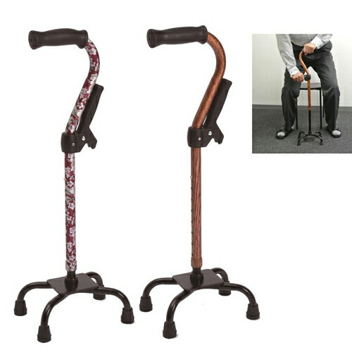 杖 自立式 四点杖補助グリップ付 フジホーム 多点杖 立ち上がり補助 立ち上がり 補助 高齢者 杖 4点 四点 杖 ささえ ステッキ お散歩 お出かけ 散歩 お年寄り お年寄 便利グッズのサムネイル
