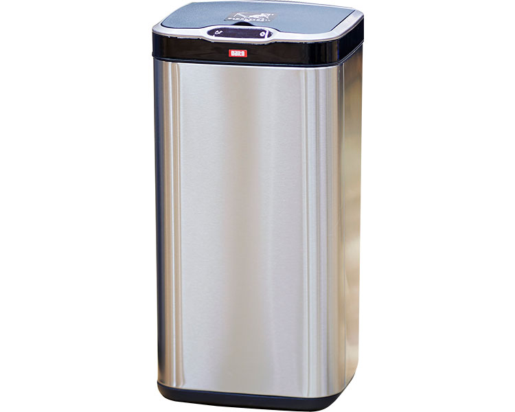 センサー式ゴミ箱 25L シルバー×ブラック DST-25 ダイト (幅25.1×奥行25.1×高さ50cm) │ 自動開閉 ゴミ箱 ごみ箱 ダストボックス ゴミ捨て 振動感知式 便利グッズ 生活雑貨 おしゃれ シンプル 高齢者 介護 [2]