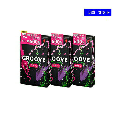 【即納】【3点セット・送料無料・ネコポスメール便発送】 オカモト GROOVE(グルーヴ) 6個入x3点セット 避妊具 コンドーム こんどーむ【4547691806475】