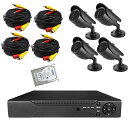 防犯DVR+カメラ4台+20m延長ケーブル4個+HDD(1TB)セット 防犯カメラ4台搭載 BNC-RCA変換コネクタ付き LP-DVR6404FUSET 送料無料(3)