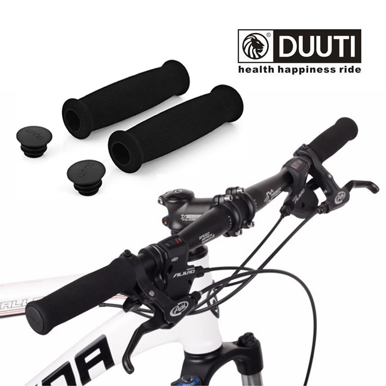【左右セット】 自転車ハンドルグリップ スポンジ カバー エンドプラグ付き 軽量 取り付け簡単 サイクリング LP-DUTS…