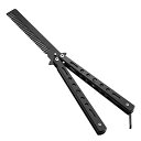 バタフライ型コーム 折畳み式 ポータブル櫛 ステンレス製 開閉アクション練習用 ストッパー付 LP-EDC6876 送料無料(4)
