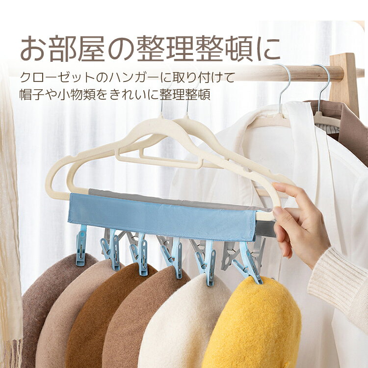 【2連セット】ハンガーピンチ 12個 携帯ハンガーピンチ 省スペース 脱着簡単 洗濯ハンガー 洗濯バサミ 帽子 パンツ 下着 物干し LP-HGPC02S 送料無料