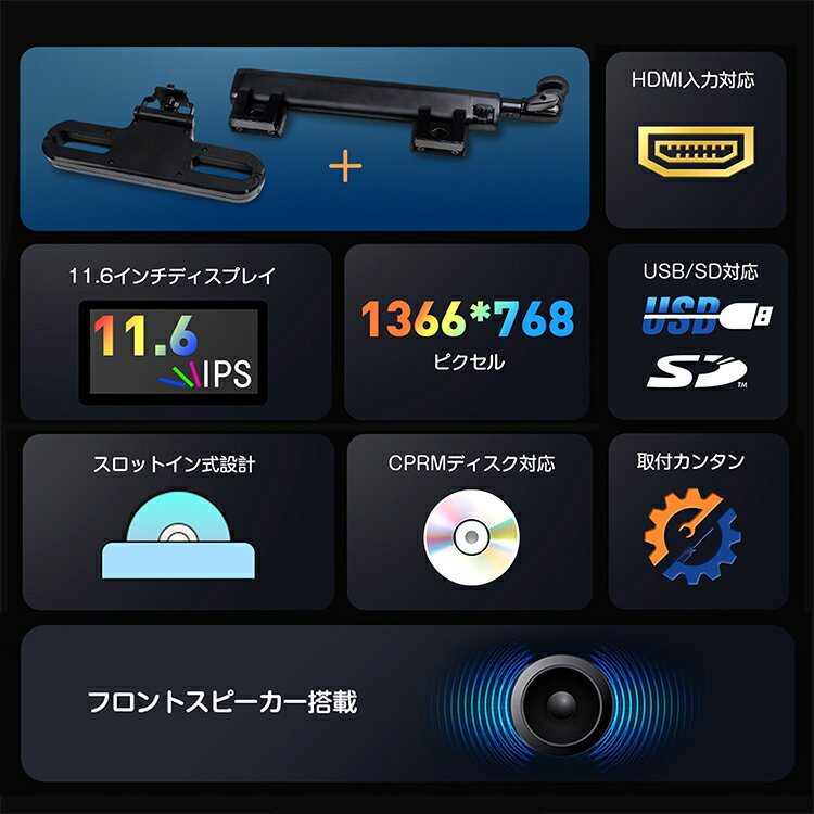 �إåɥ쥹�ȥ�˥��� 11.6���������� �������ʥ�˥��� DVD�ץ쥤�䡼 ���󥿡��֥饱�å� 24V�緿���б� �ꥢ��˥��� ���մ�ñ IPS�վ� CPRM�б� HDMI���� LP-L0328J ����̵��