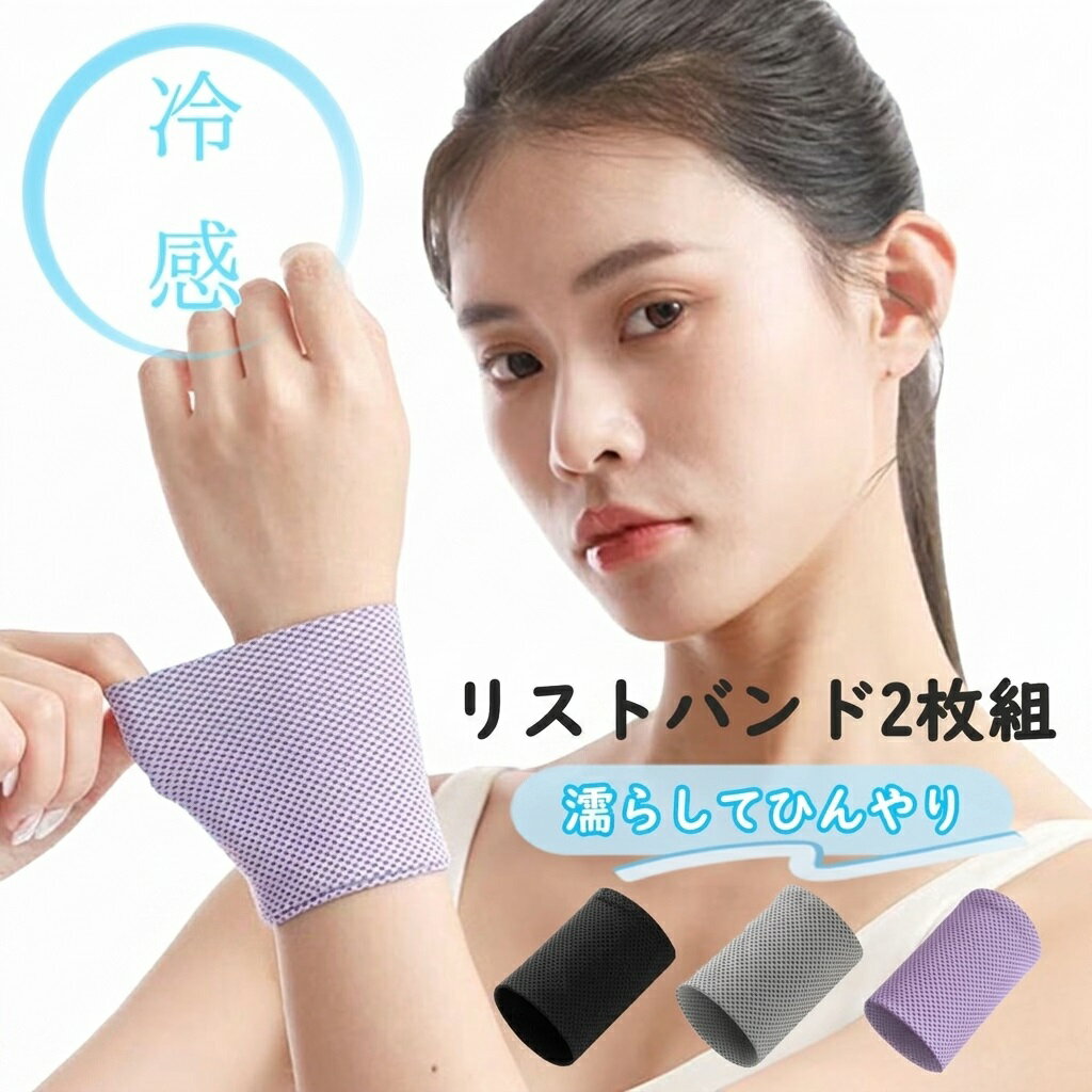 樂天商城 - 冷感リストバンド 2枚セット 軽量 メッシュ 通気性 ひんやり 涼感 クール 薄手 汗止め 吸汗速乾 男女兼用 LP-HW039S2 送料無料