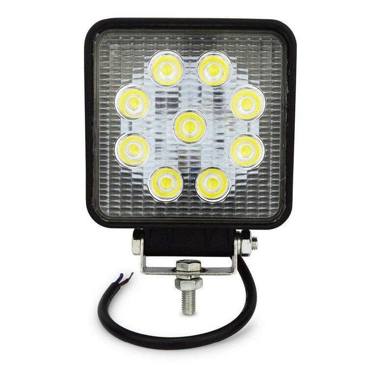 Rakuten - LED作業灯 9灯27W 12〜24V対応発 ワークランプ 投光角30度 重機 トラック ボート 船舶 釣り 防水防塵 高輝度 防災 四角型 LP-LED36 送料無料