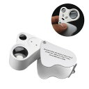 【ブラックフライデー期間中ポイント5倍!】宝石や骨董などの鑑定に LEDライト付きジュエリールーペ 専用ケース付き 超小型軽量 30倍と60倍の2レンズ LP-LOUP9989 送料無料