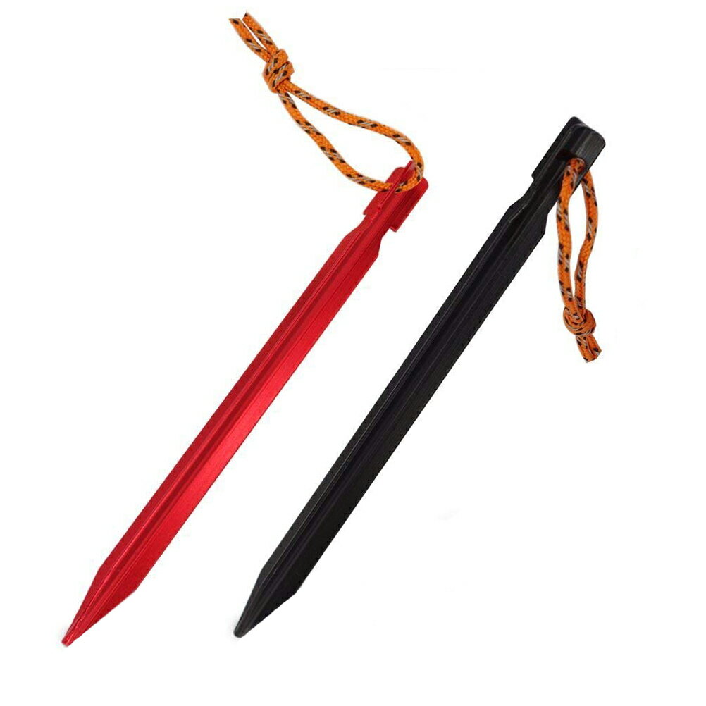 【5本セット】テント用固定ペグ Y字タイプ アウトドア キャンプ アルミ製 ペグロープ付き LP-AT6535 送料無料