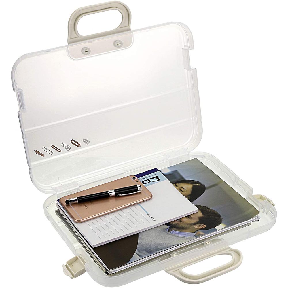 クリアファイル A4 ポケットリフィール 書類ケース プラスチック a4 透明 ファイルケース 取っ手付き ..