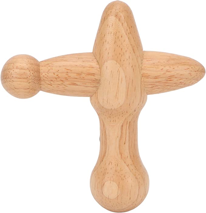 二個 木製トリガーポイントマッサージツール、圧力ポイントマッサージツール、十字型マッサージツール..