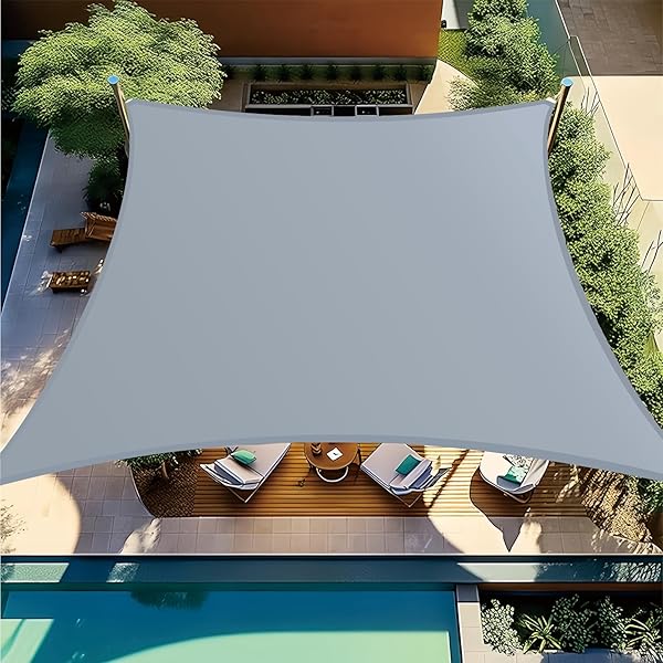 日除けシェード 日よけ サンシェード 雨よけシェード 紫外線UVカット遮熱 断熱 屋外 省エネ 廊下・庭下・プール ・ パーゴラ・ カーポート・ 窓・ 玄関 テントクリップ×4(グレー, 3*5M)
