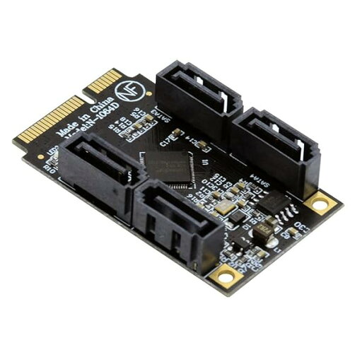 Mini PCIE - 4 SATA 3.0 拡張カードアダプター マザーボード SATA ハードドライブポート拡張用 Mini PCIE - 4 SATA 3.0 拡張カードアダプター マザーボード SATA ハードドライブポート拡張用
