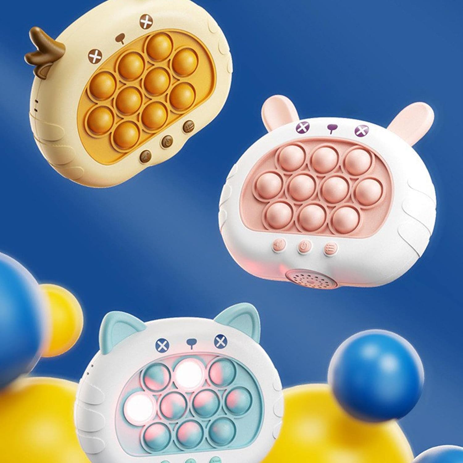 プッシュ ポップ バブル 玩具 フィジェットおもちゃ プッシュポップポップ バブル感覚 ポップイットゲーム おもちゃ クイックプッシュゲーム 減圧突破パズルゲーム機 もぐらたたき 減圧グッズ 早期教育玩具 感覚おもちゃ 光るパターン ストレス解消 子供 大人兼用(3)