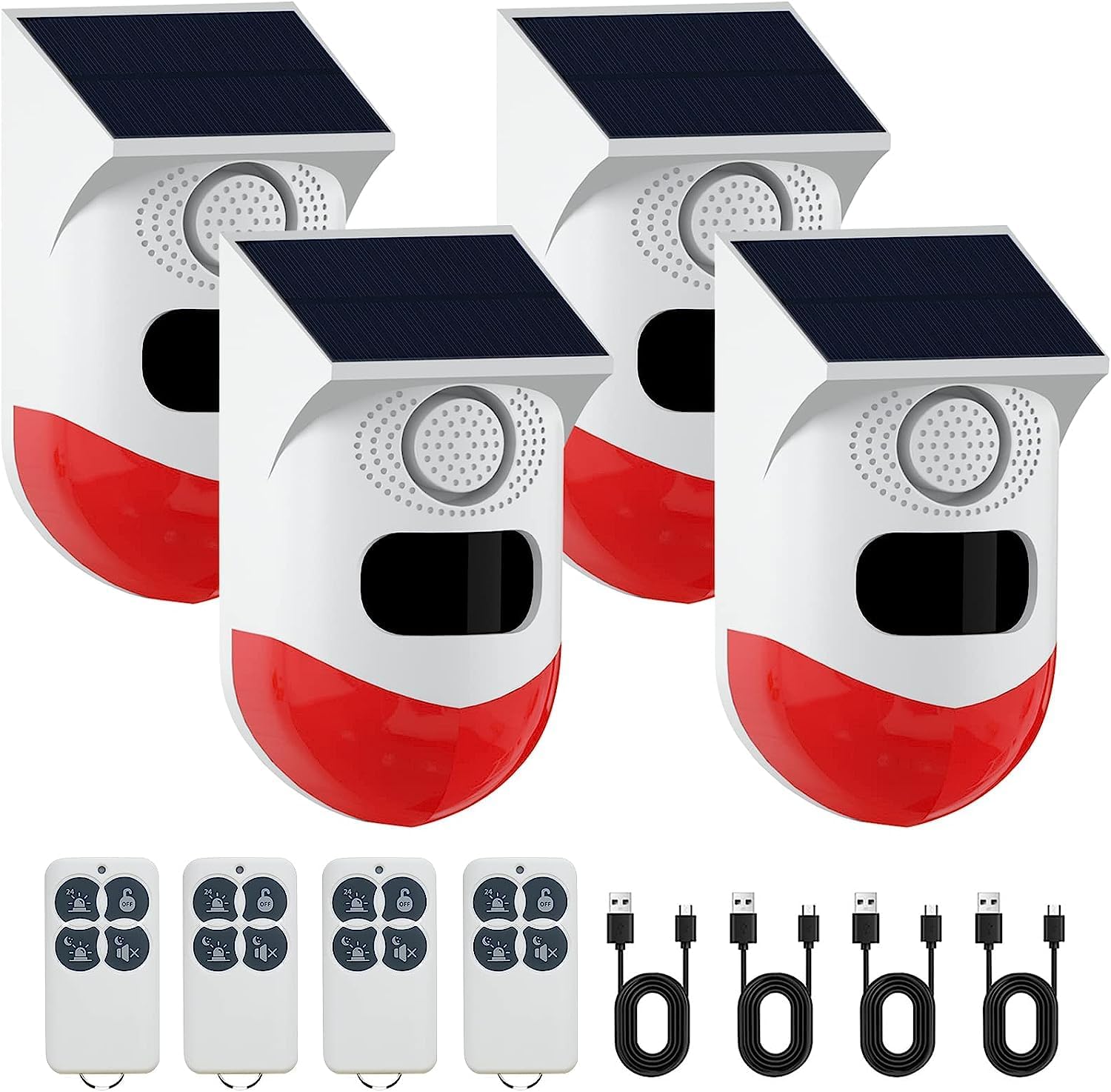 ソーラー 防犯アラーム 太陽警告灯 屋外 ソーラー式人感センサー ホームセキュリティアラーム 警報機 ..