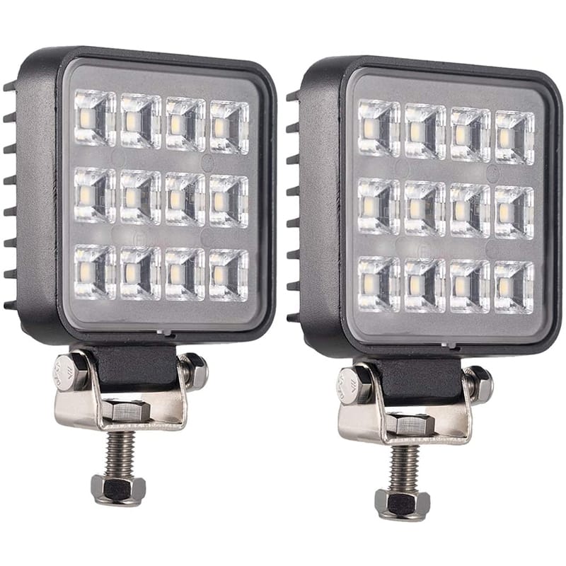 【18W】角型 LED 補助灯 直径76mm ワークライト 6000K 広角作業灯 バックランプ バイク トラック トラ..