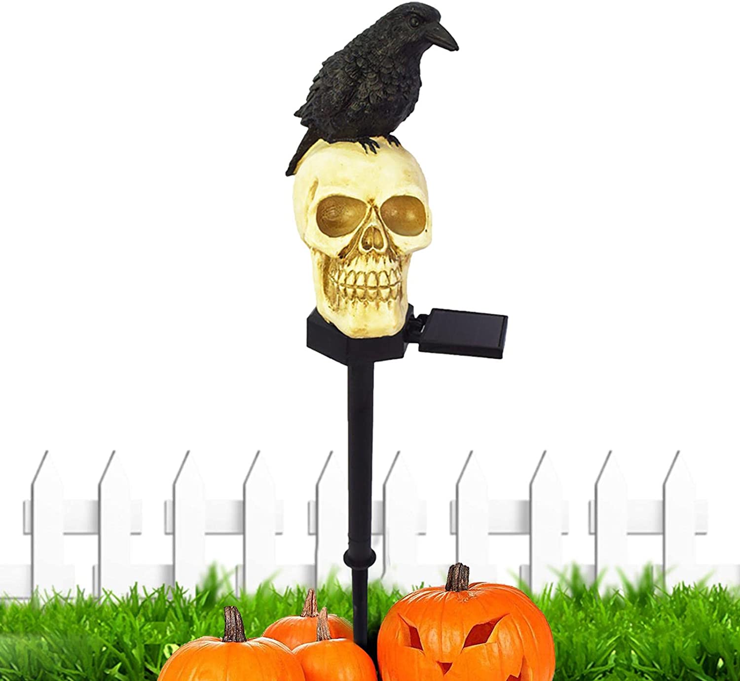 ソーラー スケルトン ハロウィン 骸骨 おばけ 屋外 ソーラーライト ガーデニング おしゃれ カボチャ イルミネーション ライト 光センサー 庭園灯 芝生ランプ 自動点灯 芝生 庭 風景 ソーラー充電 電飾 飾りライト パーティ 装飾 防水