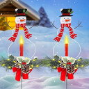 ソーラー ガーデンライト 2本セット 置物ライト 雪だるま クリスマス デコレーションライト イルミネーションライト 防水 屋外 IP65防水 夜間自動点灯 クリスマス飾り 装飾品 屋外 防水 庭 パス 歩道 芝生 デコレーション|詳細画像