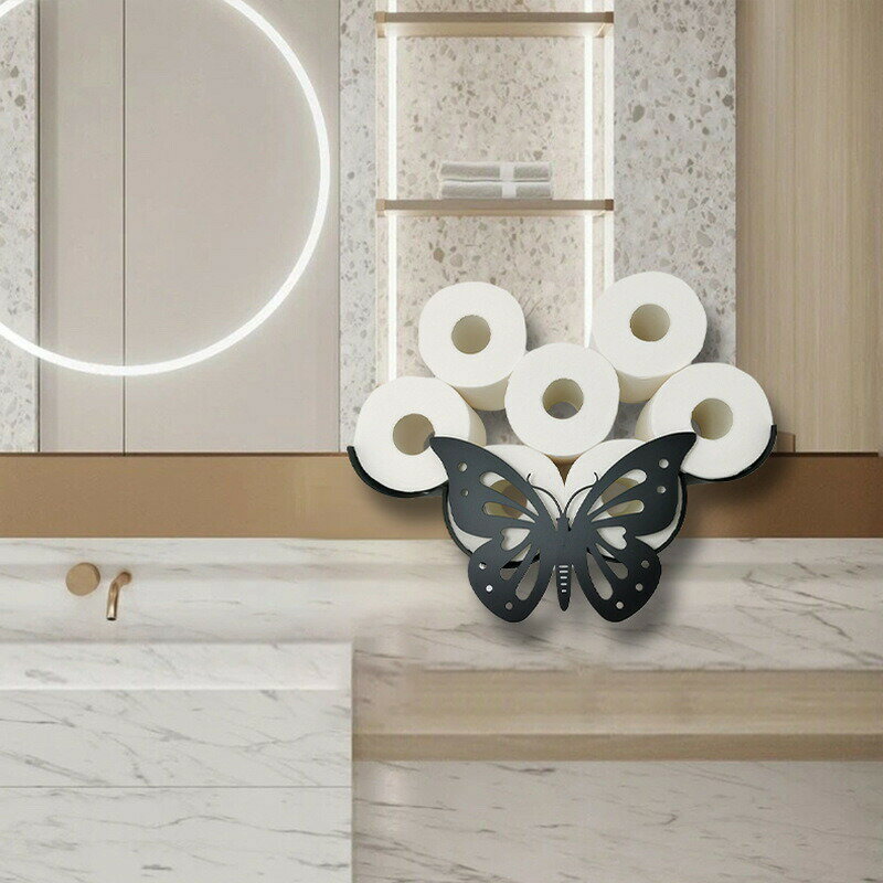 トイレットペーパーホルダー 金属製 面白い猫 壁 トイレットペーパー収納 ブラック おしゃれ トイレティッシュホルダー 動物 装飾 メタルペーパーホルダー バスルーム用かわいい 壁トイレットペーパーオーガナイザー 自立式トイレットペーパーホルダースタンド