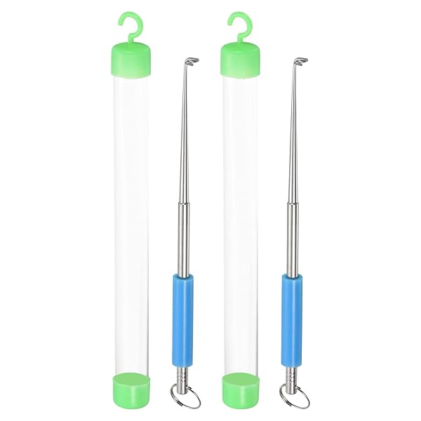 釣り針リムーバー 2個 ステンレス鋼 シリコーン 切断取り外し装置 チューブ付き 釣り用 ブルー