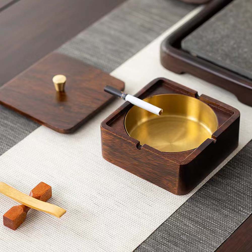 【 -!】灰皿 ふた付き 木製 フタ付 おしゃれ 防臭 アイコス 灰皿 蓋付き ふた付 木 オシャレ タバコ カフェ ホテル バー 飲食店 シンプル モダン 北欧風 誕生日 ギフト プレゼント 大容量 コンパクト 室内 卓上 屋外 灰皿 蓋つき