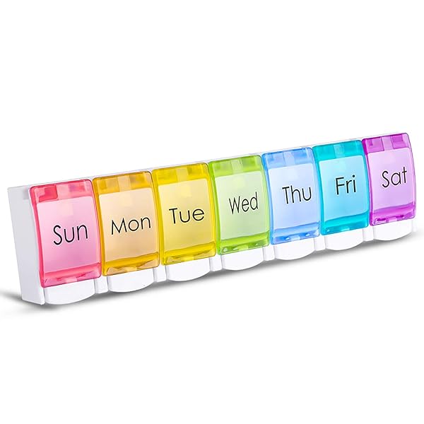 薬ケース 携帯 ピルケース くすりいれケース 1週間 1日1回 習慣薬箱 薬入れ コンパクト くすり整理 飲み忘れ防止 大き目