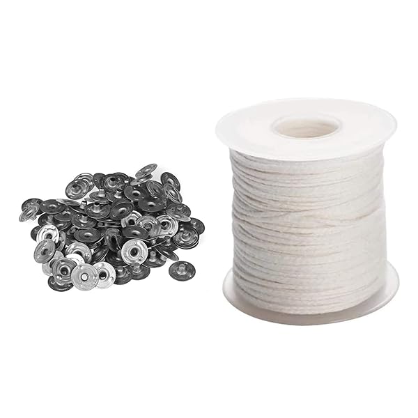 キャンドル芯 綿 61m キャンドル用芯 座金付き 蝋燭の芯 コットン 手作りキャンドル 材料 DIY ハンドメ..