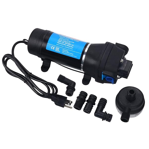 給水 排水ポンプ 自吸式ウォーターポンプ ダイヤフラムポンプ 40PSI 17L/min 自吸式ポンプ 内臓自動圧..