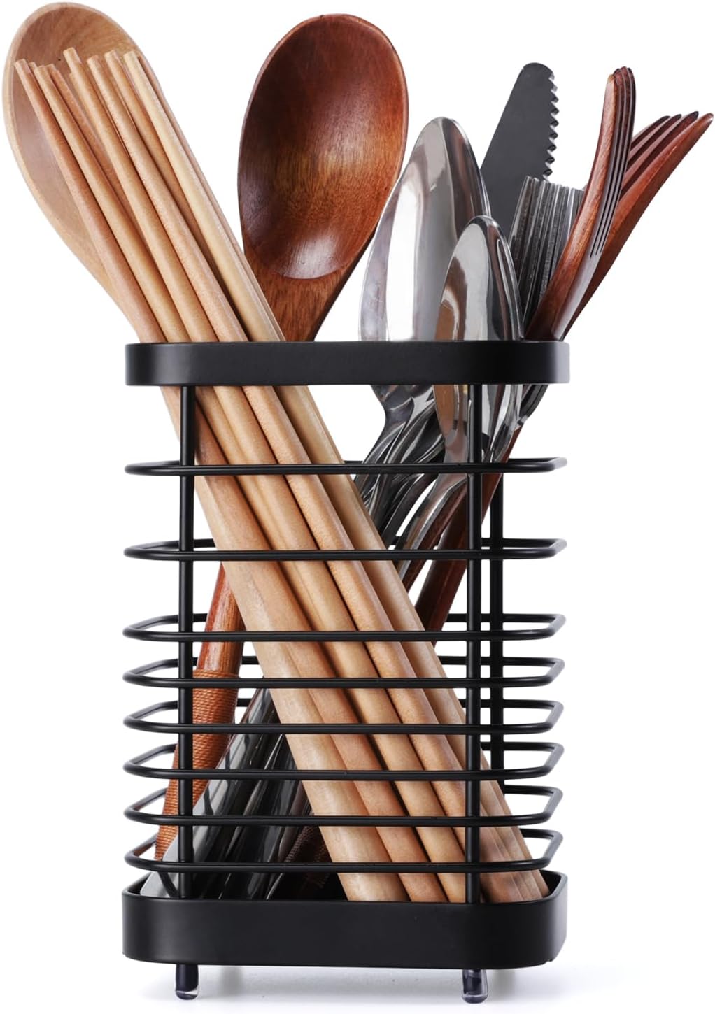 「1」箸立て カトラリースタンド ステンレス製 キッチンツールスタンド 箸入れ 食器入れ 水切り スプー..