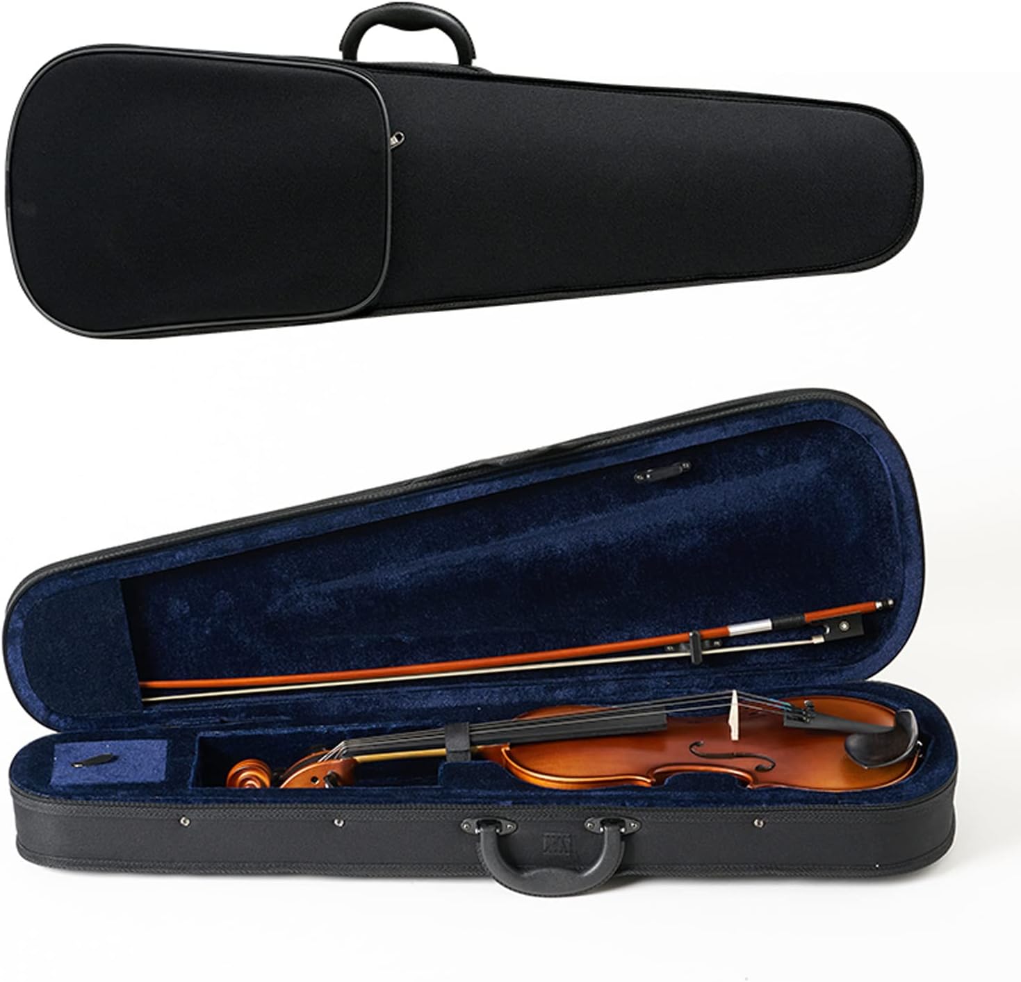 「1」ポータブルオックスフォード布バイオリンケース、フルサイズバイオリンケース軽量、ショルダーストラップ付き